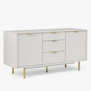 Modern Blanc Solid Wood Whitewash Sideboard
