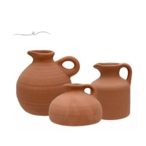 Handcrafted Terracotta Vases – Natural Rustic Clay Décor (Set of 3)