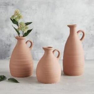 Minimalist Handcrafted Terracotta Vases – Natural Clay Decorative Vessels