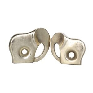 Metal Elephant Figurine Set – Gold Decorative Sculptural Accents (Set of 2)