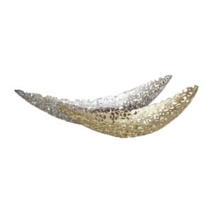Pierced Metal Decorative Trays – Modern Gold & Silver Accent Bowl Set